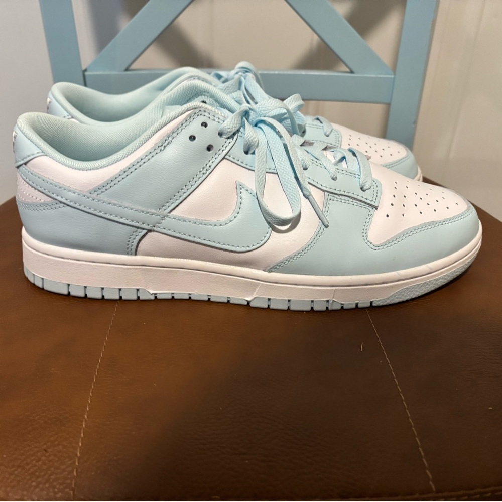 Nike Sky Blue and White Low-Top Sneakers